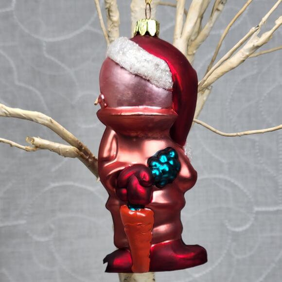 2001 Warner Bros. Merry Christmas Ornament Vintage Glass Character Red Pink 5” - Picture 7 of 16